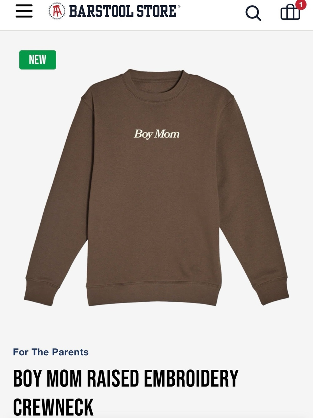 Boy Mom Brown Crewneck Sweatshirt - Casual Everyday Sweater